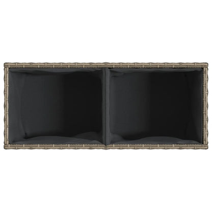 Fioriera da Giardino con 2 Vasi Grigia 72x30x32 cm Polyrattan | homemem39