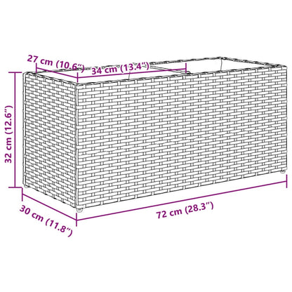 Fioriera da Giardino con 2 Vasi Grigia 72x30x32 cm Polyrattan | homemem39