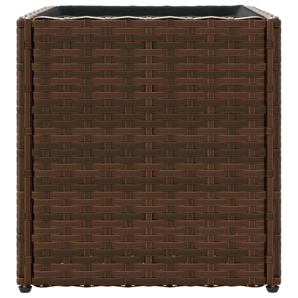 Fioriera da Giardino Marrone 36x30x32 cm in Polyrattan