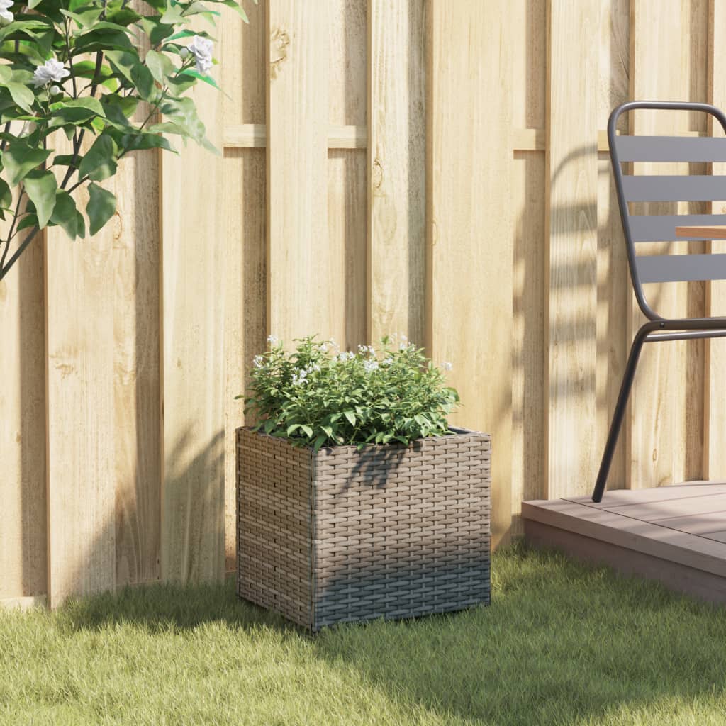 Fioriera da Giardino Grigia 36x30x32 cm in Polyrattan | homemem39