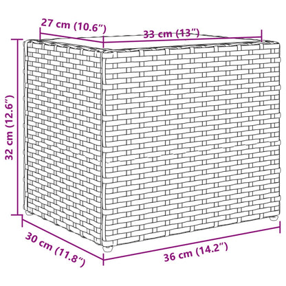Fioriera da Giardino Grigia 36x30x32 cm in Polyrattan | homemem39
