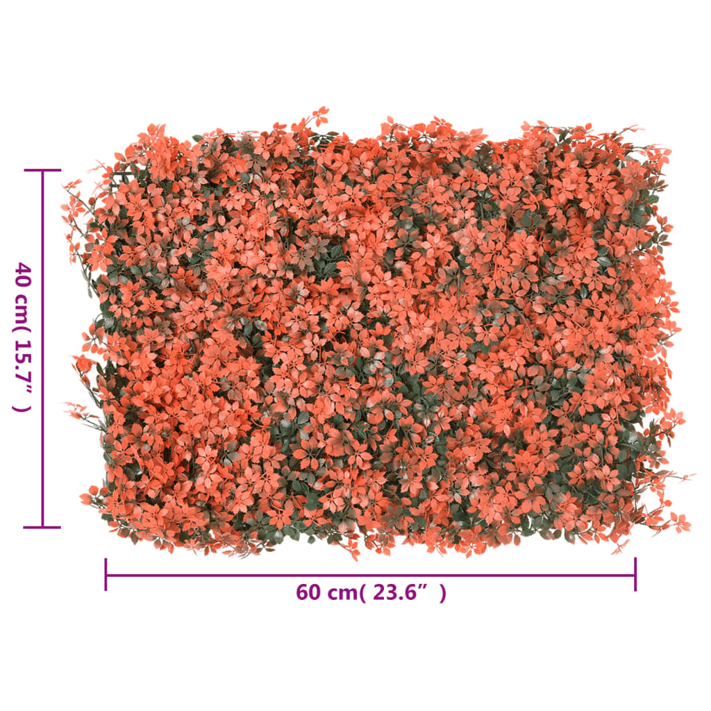 Recinzione Foglie Acero Artificiali 24 pz Rosso Chiaro 40x60cm - homemem39