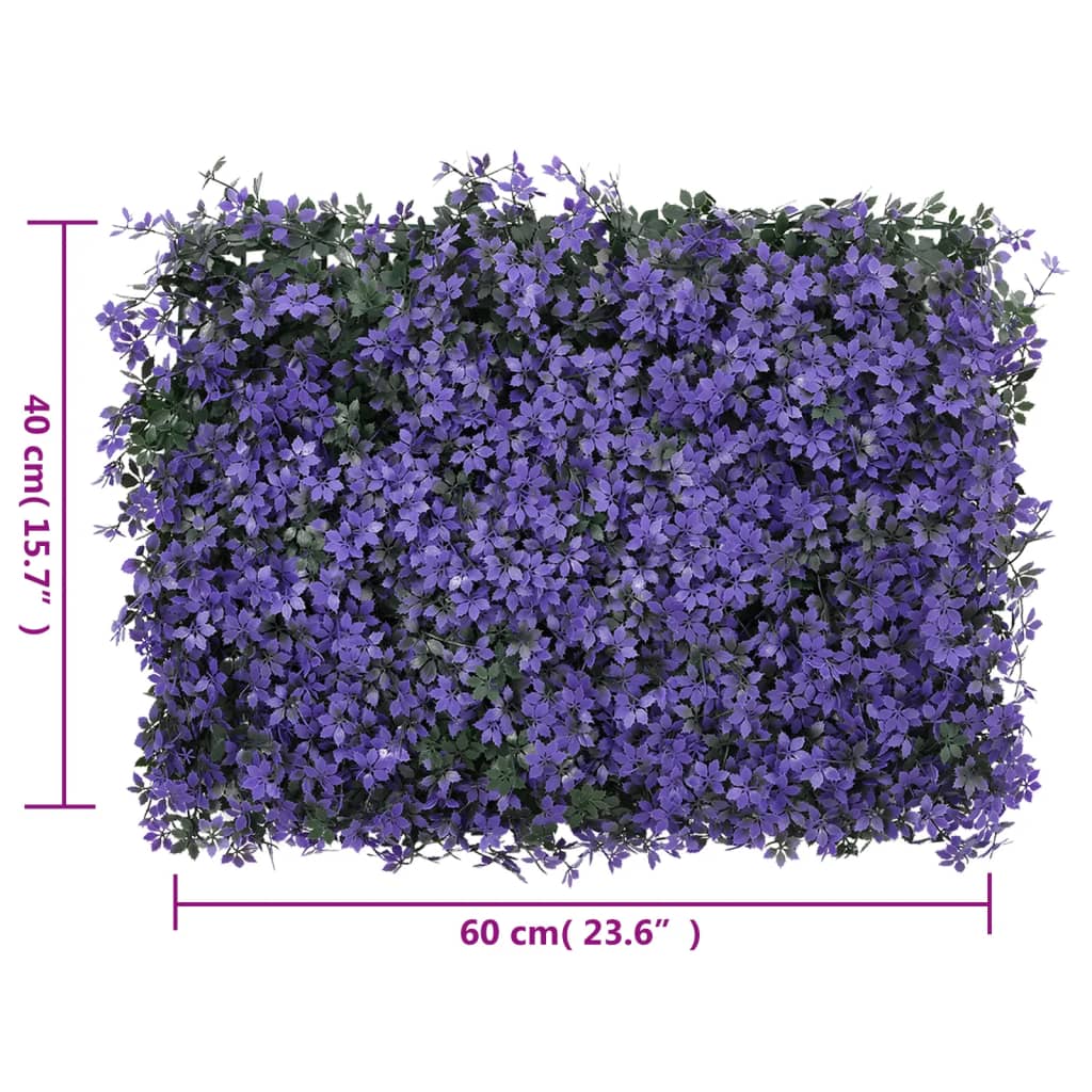Recinzione Foglie Artificiali 24 pz Viola 40x60 cm - homemem39