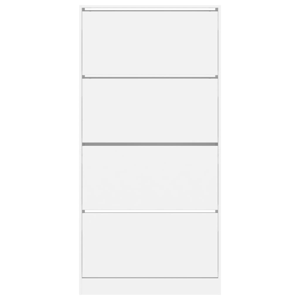 Scarpiera con 4 Cassetti Ribaltabili Bianca 80x21x163,5 cm | homemem39