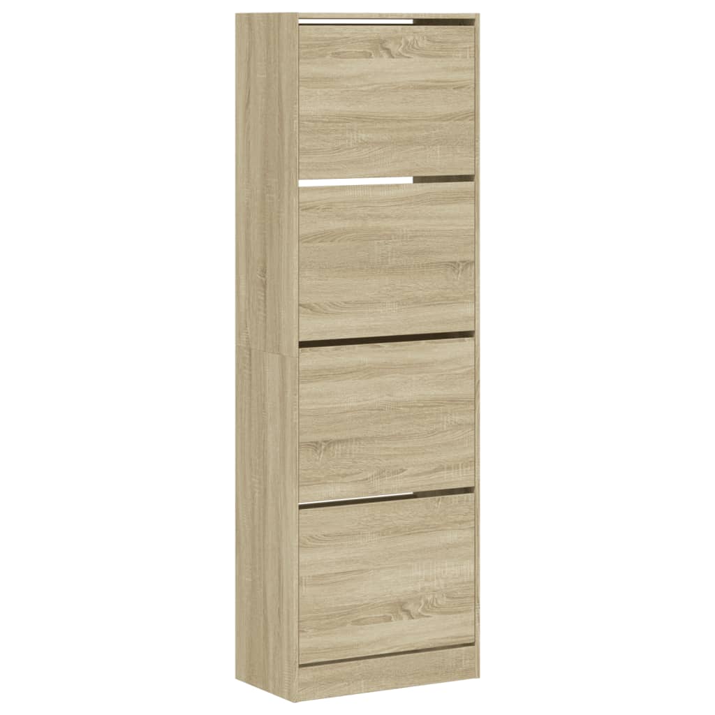 Scarpiera 4 Cassetti Ribaltabili Rovere Sonoma 60x34x187,5 cm - homemem39