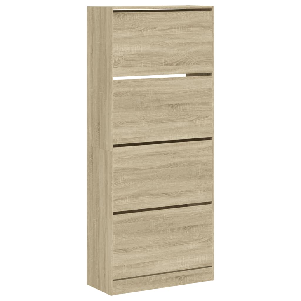 Scarpiera 4 Cassetti Ribaltabili Rovere Sonoma 80x34x187,5 cm - homemem39