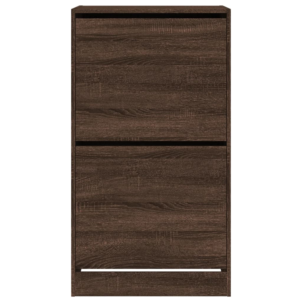 Scarpiera con 2 Cassetti Ribaltabili Rovere Marrone 60x42x108cm - homemem39