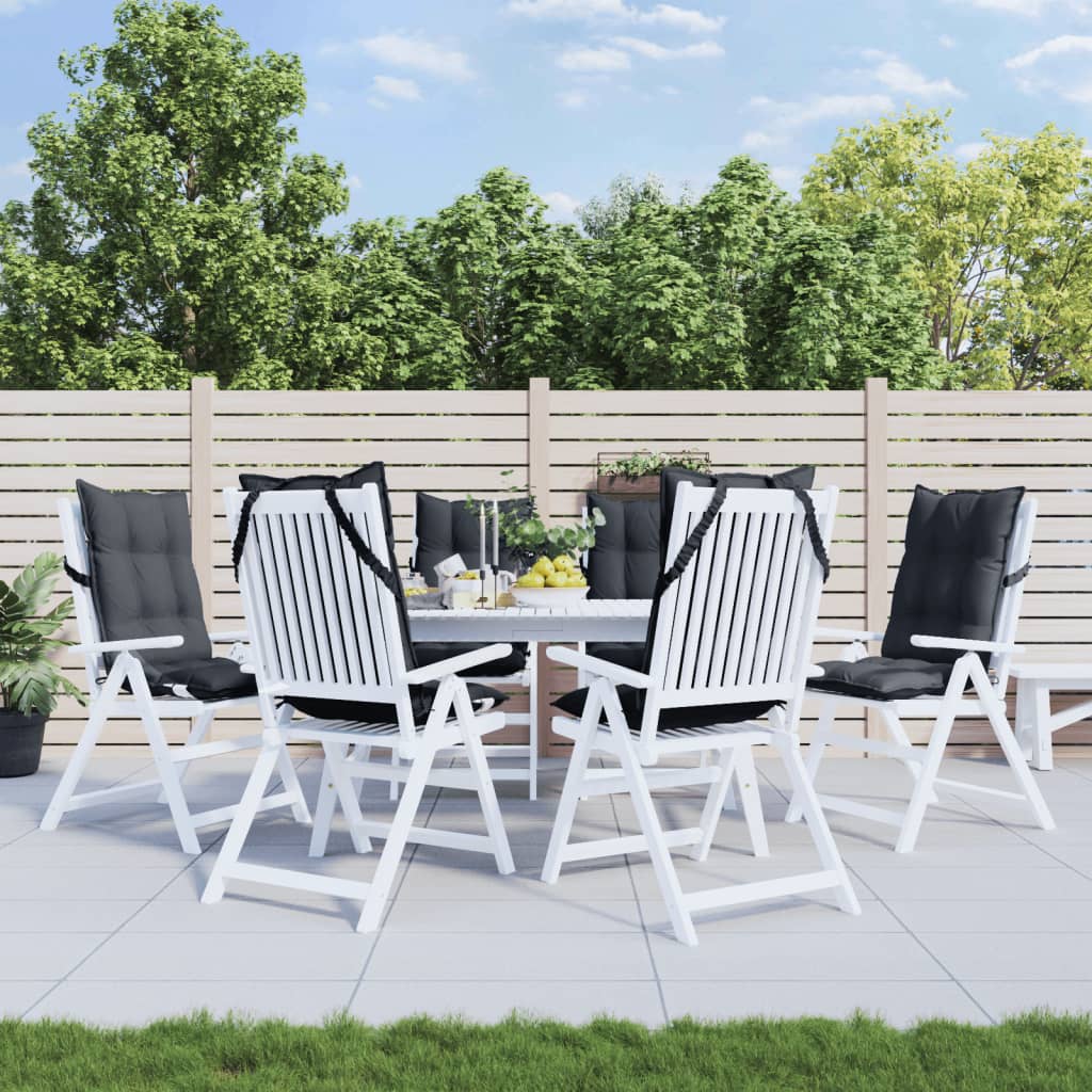 Cuscini per Sedia Schienale Alto 6 pz Antracite Tessuto Oxford - homemem39