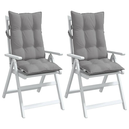 Cuscini per Sedia Schienale Alto 2 pz Grigio Tessuto Oxford
