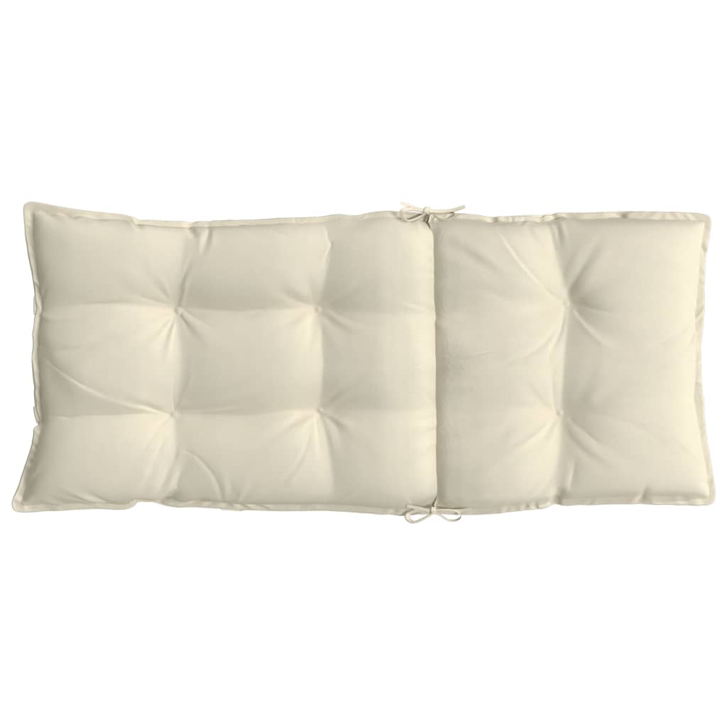 Cuscini per Sedia con Schienale Alto 2 pz Crema Tessuto Oxford