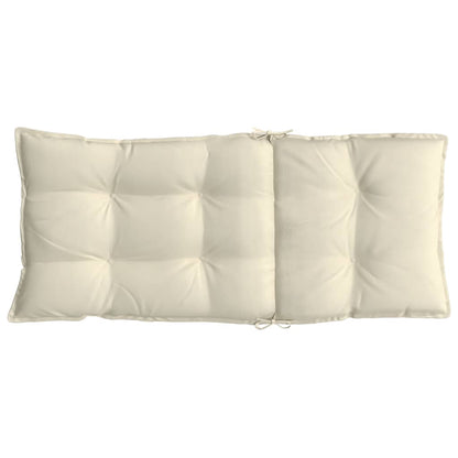 Cuscini per Sedia con Schienale Alto 2 pz Crema Tessuto Oxford