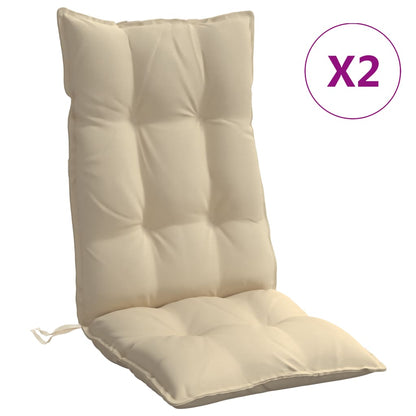 Cuscini per Sedia con Schienale Alto 2 pz Beige Tessuto Oxford | homemem39