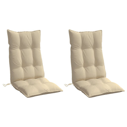 Cuscini per Sedia con Schienale Alto 2 pz Beige Tessuto Oxford | homemem39