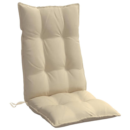Cuscini per Sedia con Schienale Alto 2 pz Beige Tessuto Oxford | homemem39