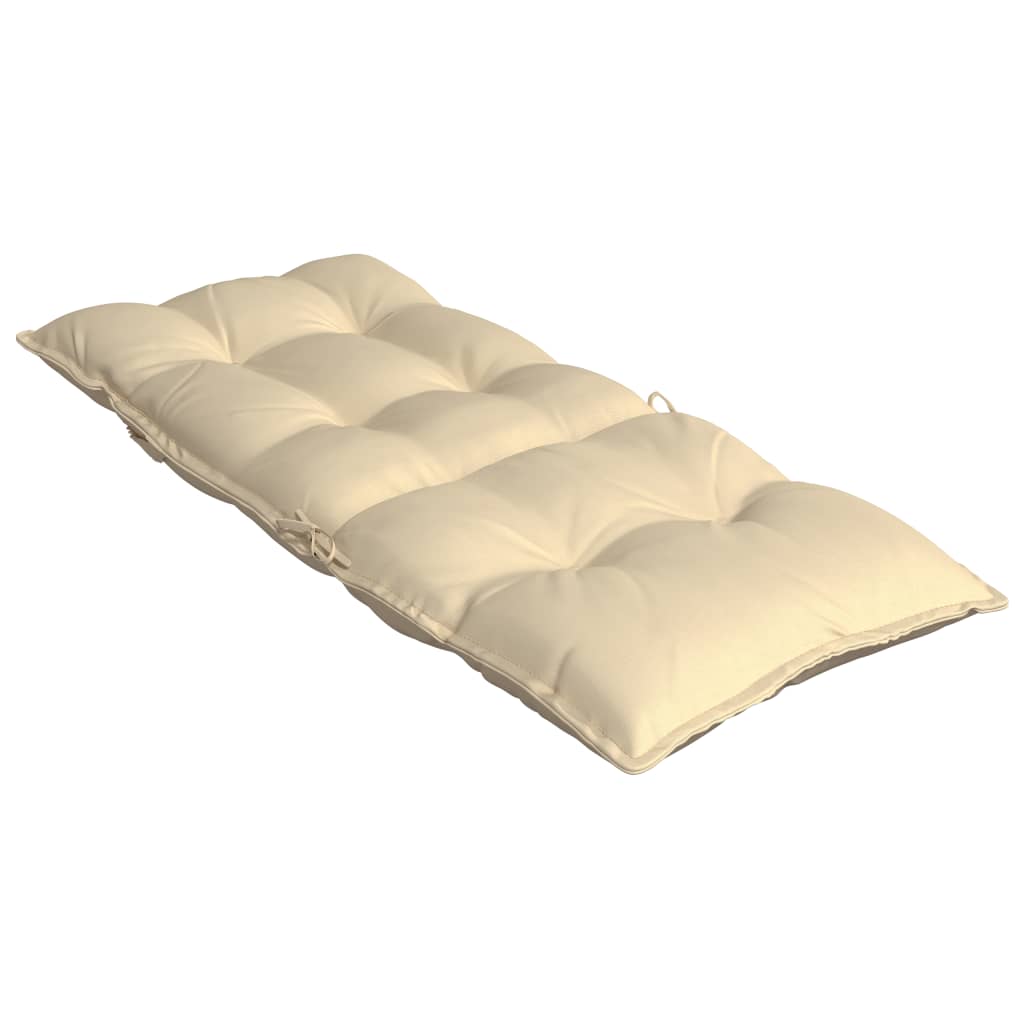 Cuscini per Sedia con Schienale Alto 2 pz Beige Tessuto Oxford | homemem39