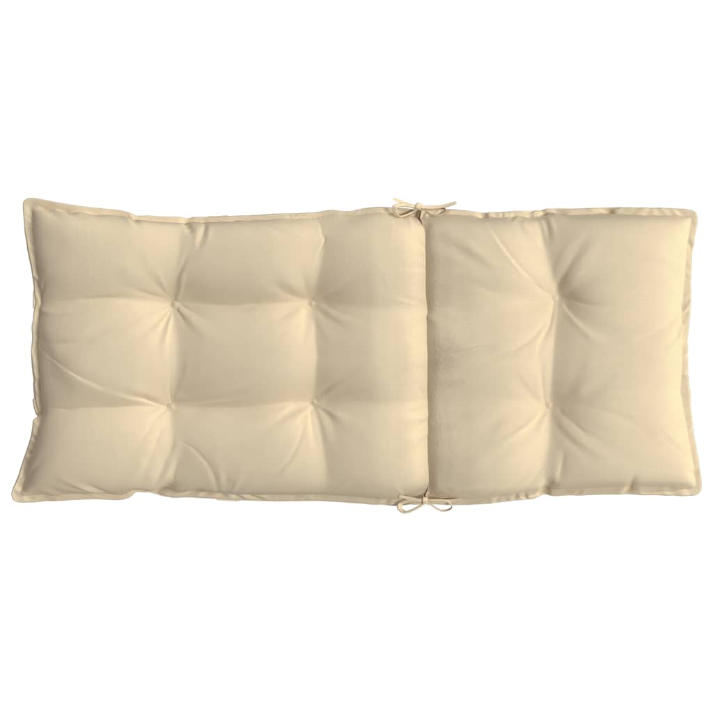 Cuscini per Sedia con Schienale Alto 2 pz Beige Tessuto Oxford | homemem39