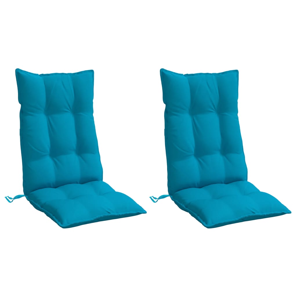 Cuscini Sedia con Schienale Alto 2 pz Blu Chiaro Tessuto Oxford | homemem39