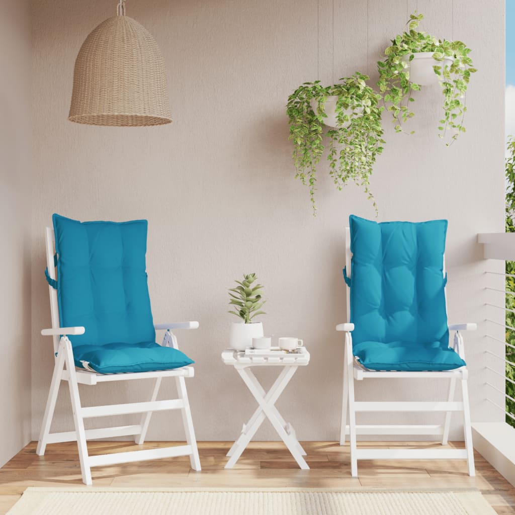 Cuscini Sedia con Schienale Alto 2 pz Blu Chiaro Tessuto Oxford | homemem39