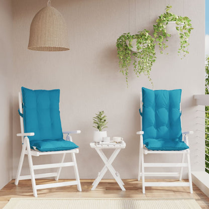 Cuscini Sedia con Schienale Alto 2 pz Blu Chiaro Tessuto Oxford | homemem39