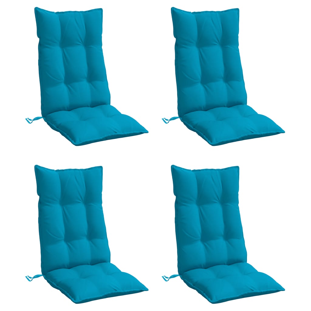 Cuscini Sedia con Schienale Alto 4 pz Blu Chiaro Tessuto Oxford | homemem39
