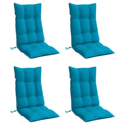 Cuscini Sedia con Schienale Alto 4 pz Blu Chiaro Tessuto Oxford | homemem39
