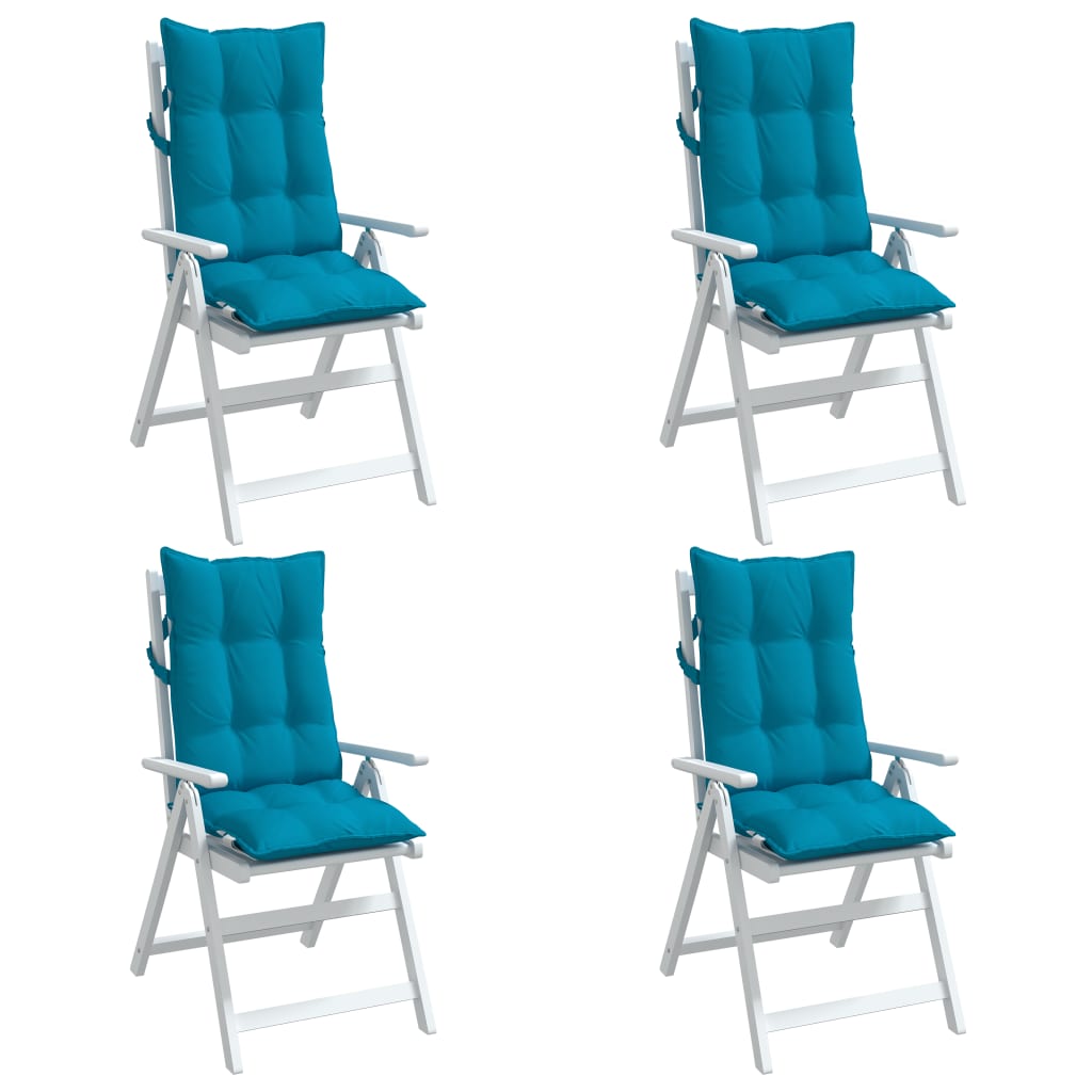 Cuscini Sedia con Schienale Alto 4 pz Blu Chiaro Tessuto Oxford