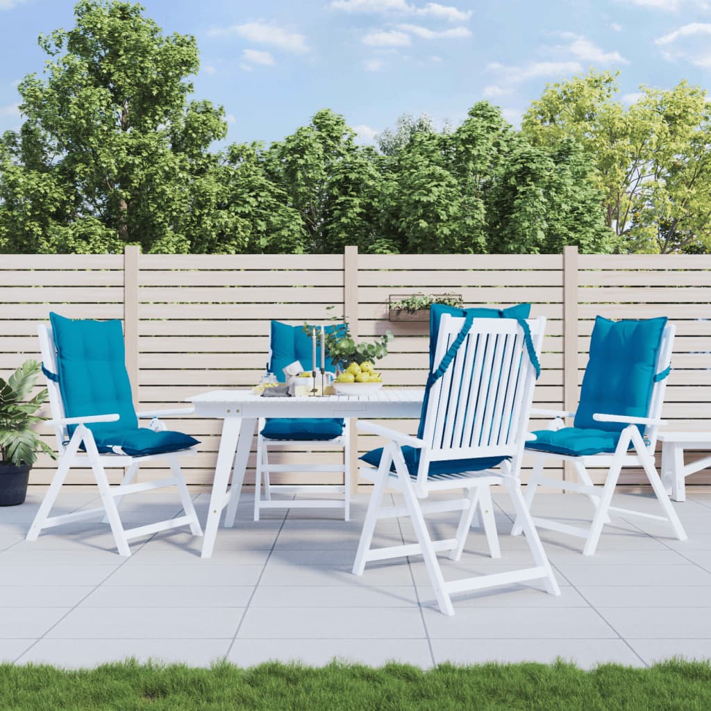 Cuscini Sedia con Schienale Alto 4 pz Blu Chiaro Tessuto Oxford | homemem39