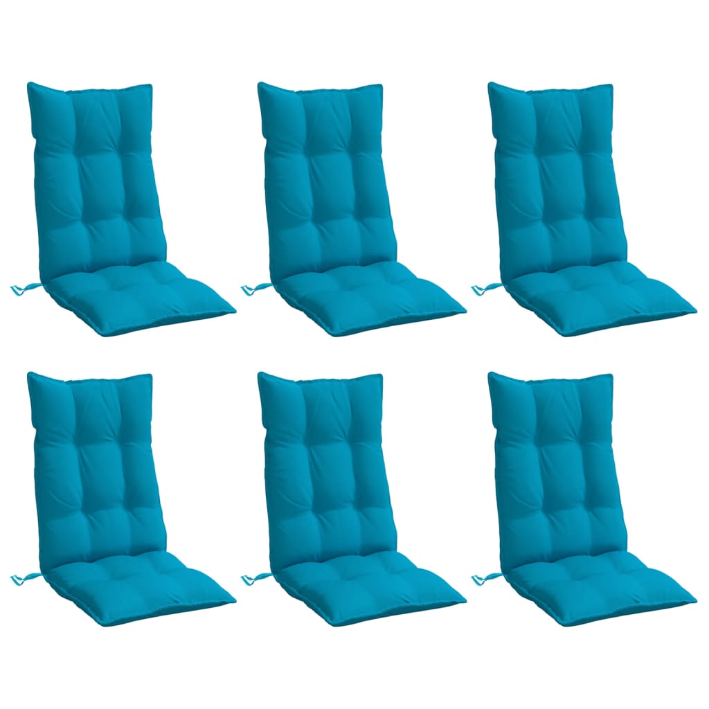 Cuscini Sedia con Schienale Alto 6 pz Blu Chiaro Tessuto Oxford | homemem39