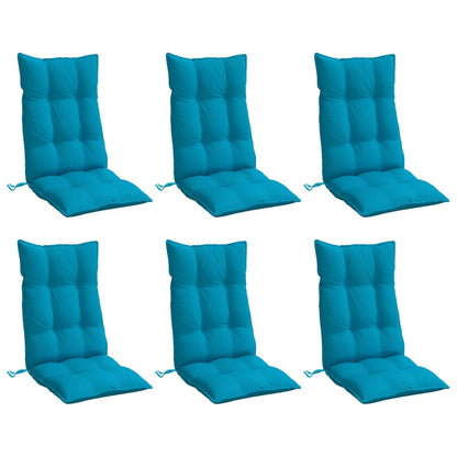 Cuscini Sedia con Schienale Alto 6 pz Blu Chiaro Tessuto Oxford | homemem39