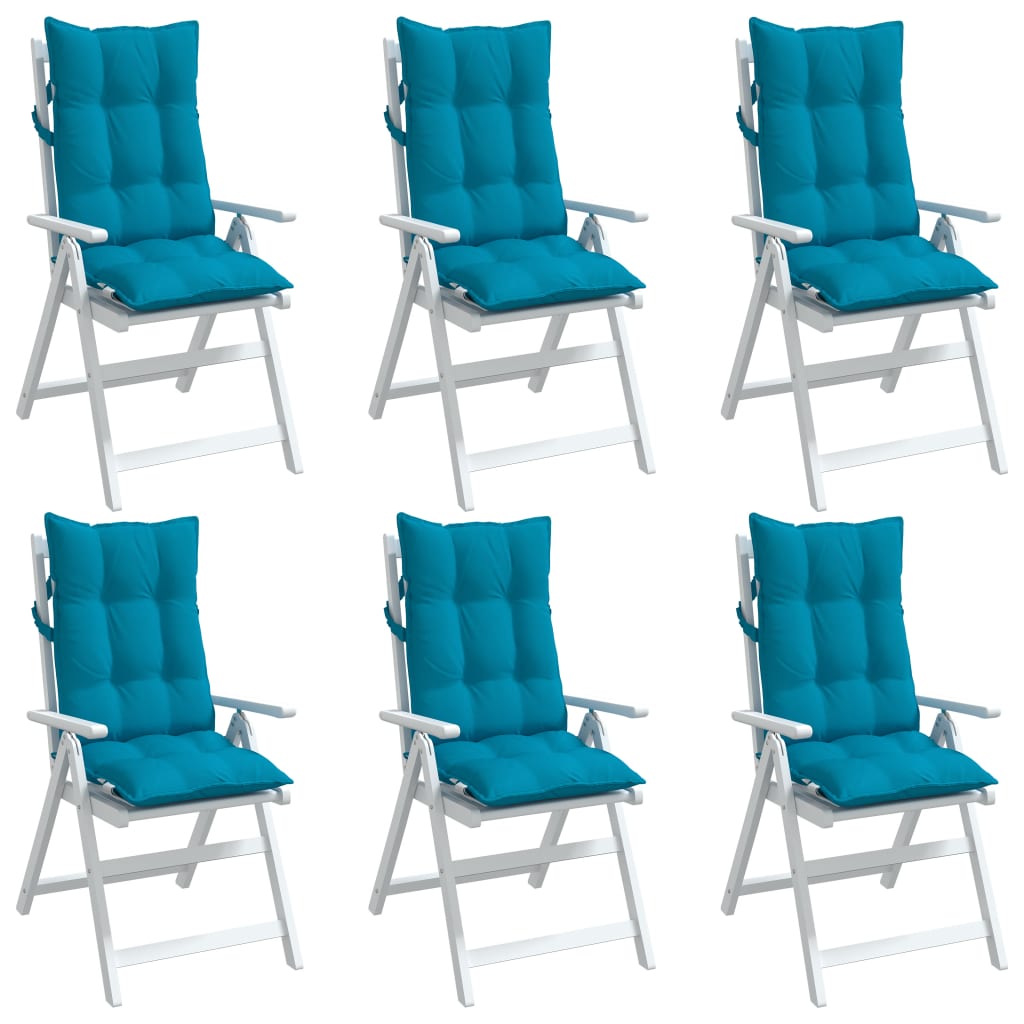 Cuscini Sedia con Schienale Alto 6 pz Blu Chiaro Tessuto Oxford