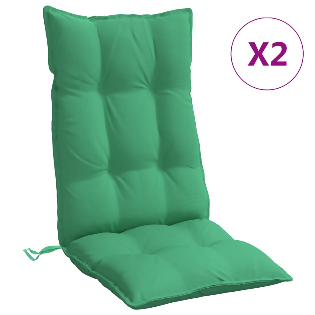 Cuscini per Sedia con Schienale Alto 2 pz Verde Tessuto Oxford - homemem39