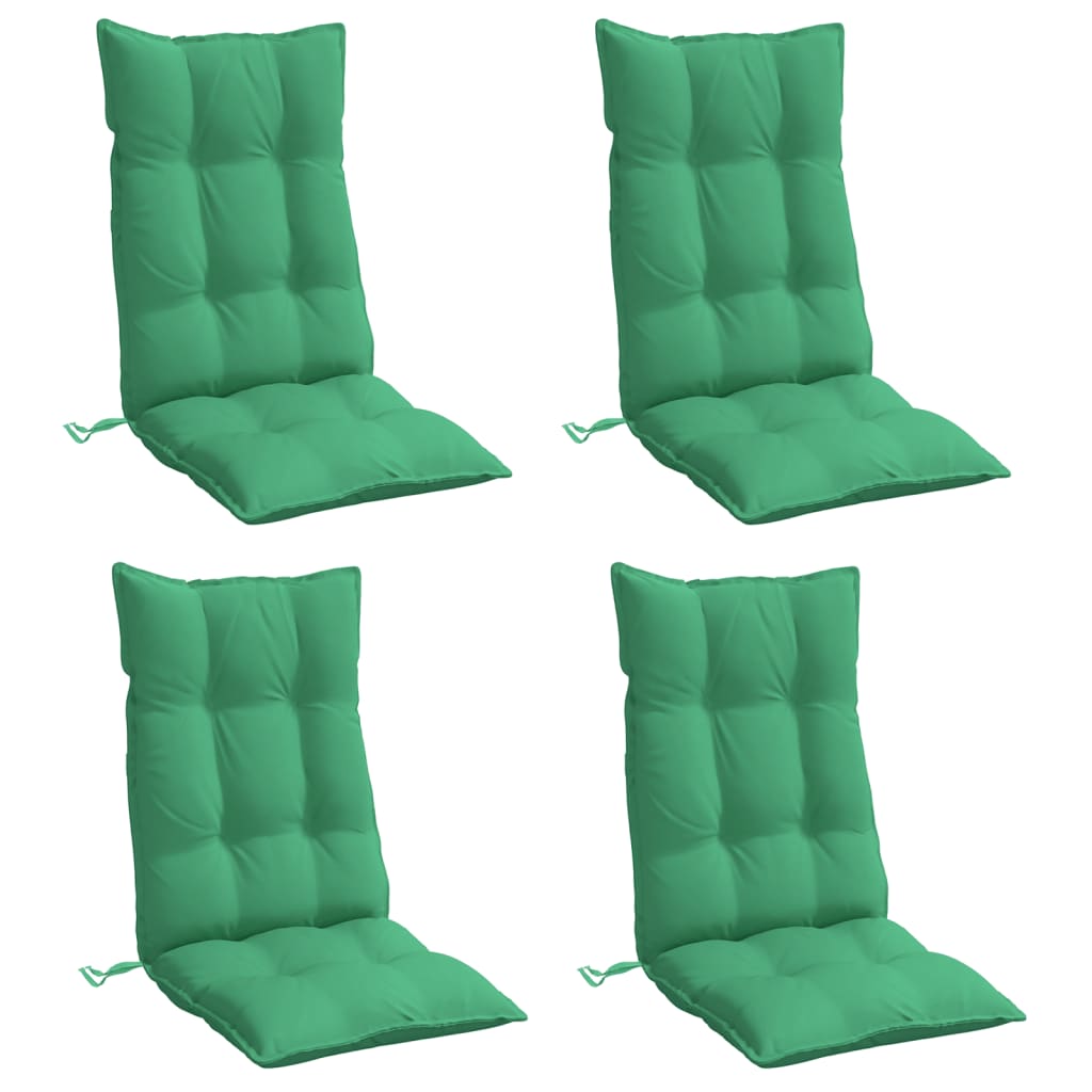 Cuscini per Sedia con Schienale Alto 4 pz Verde Tessuto Oxford | homemem39