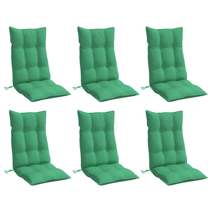 Cuscini per Sedia con Schienale Alto 6 pz Verde Tessuto Oxford | homemem39