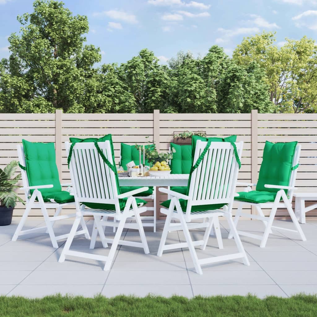 Cuscini per Sedia con Schienale Alto 6 pz Verde Tessuto Oxford | homemem39