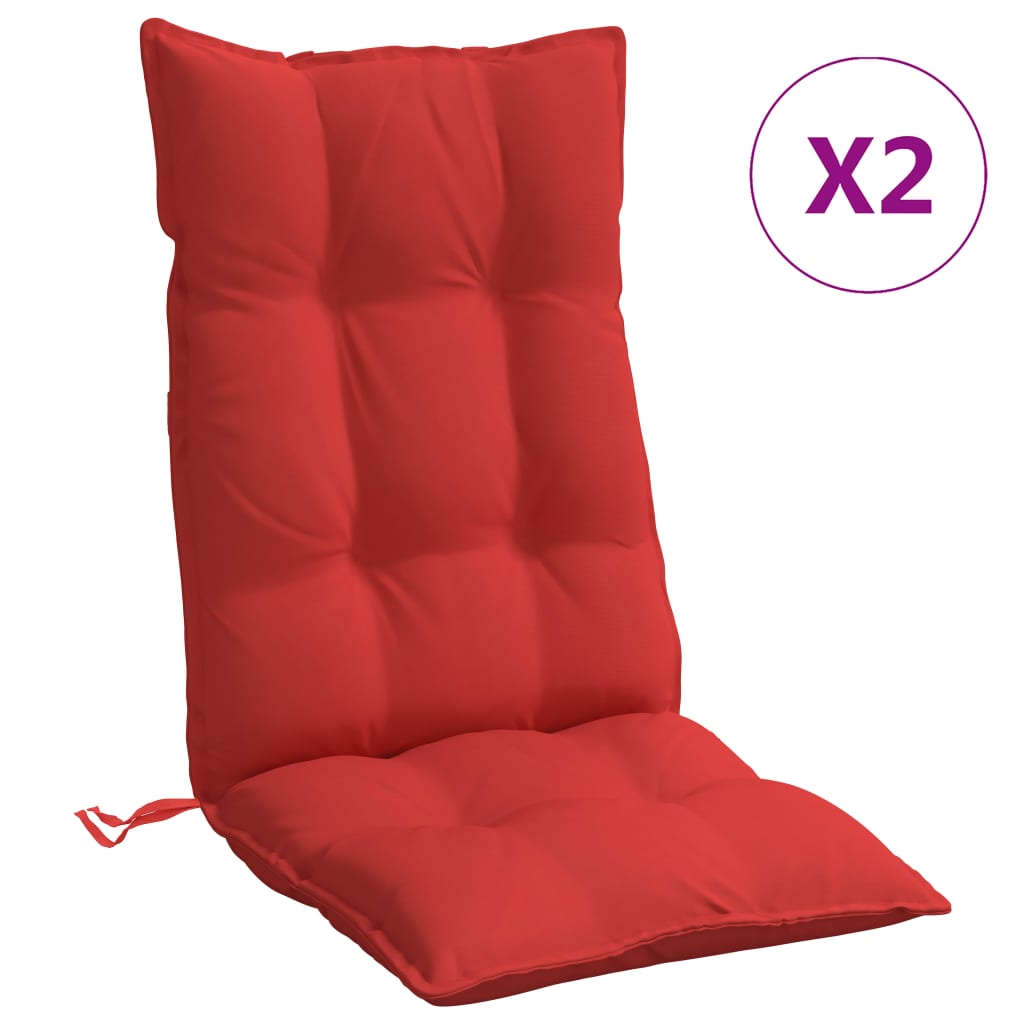 Cuscini per Sedia con Schienale Alto 2 pz Rosso Tessuto Oxford | homemem39