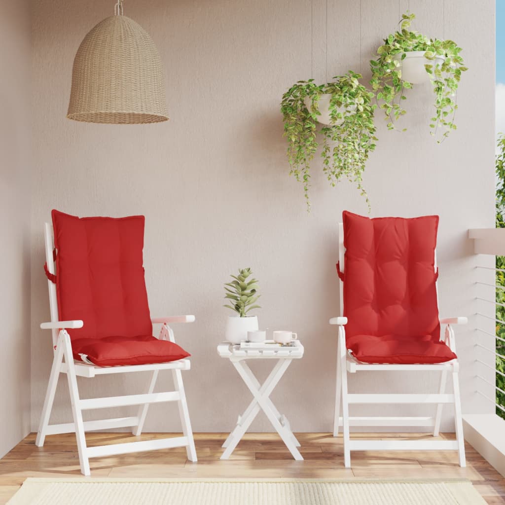 Cuscini per Sedia con Schienale Alto 2 pz Rosso Tessuto Oxford | homemem39