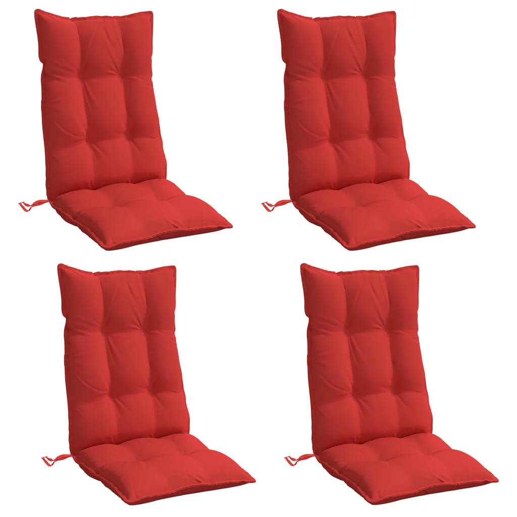 Cuscini per Sedia con Schienale Alto 4 pz Rosso Tessuto Oxford | homemem39