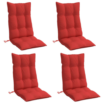 Cuscini per Sedia con Schienale Alto 4 pz Rosso Tessuto Oxford | homemem39