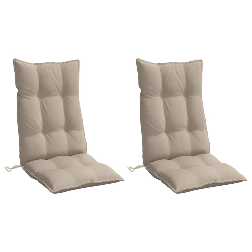 Cuscini per Sedia con Schienale Alto 2pz Tortora Tessuto Oxford | homemem39