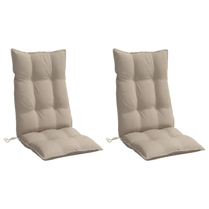 Cuscini per Sedia con Schienale Alto 2pz Tortora Tessuto Oxford | homemem39