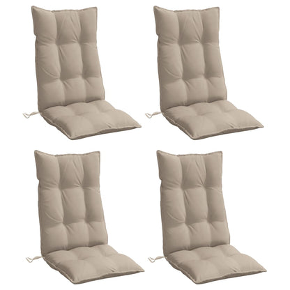 Cuscini per Sedia con Schienale Alto 4pz Tortora Tessuto Oxford | homemem39