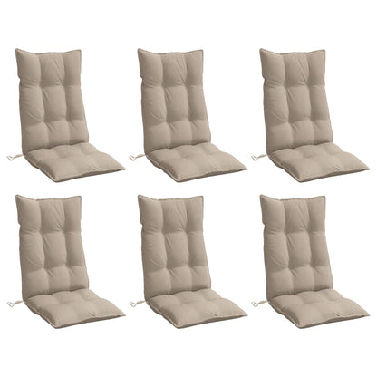 Cuscini per Sedia con Schienale Alto 6pz Tortora Tessuto Oxford | homemem39