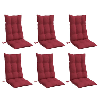 Cuscini Sedia con Schienale Alto 6 pz Rosso Vino Tessuto Oxford | homemem39