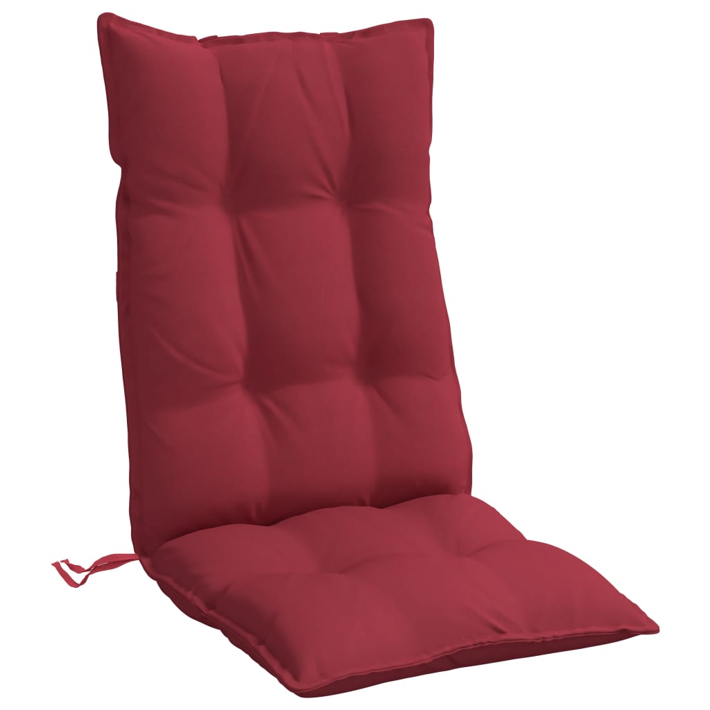Cuscini Sedia con Schienale Alto 6 pz Rosso Vino Tessuto Oxford | homemem39
