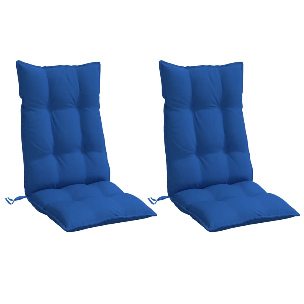 Cuscini Sedia con Schienale Alto 2 pz Blu Reale Tessuto Oxford | homemem39
