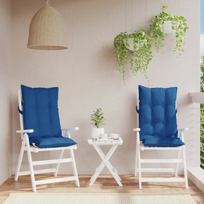 Cuscini Sedia con Schienale Alto 2 pz Blu Reale Tessuto Oxford | homemem39