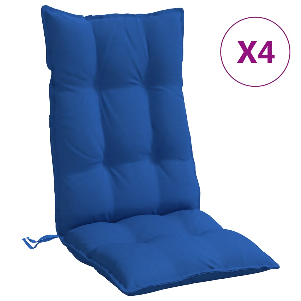Cuscini Sedia con Schienale Alto 4 pz Blu Reale Tessuto Oxford | homemem39