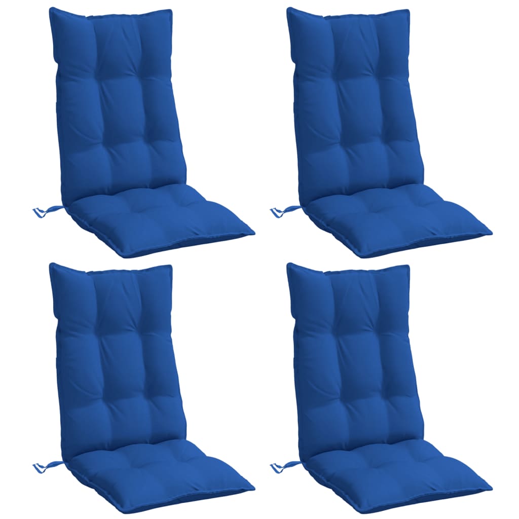 Cuscini Sedia con Schienale Alto 4 pz Blu Reale Tessuto Oxford | homemem39