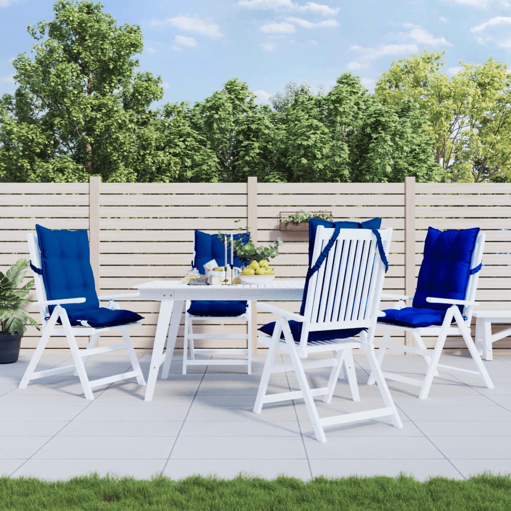 Cuscini Sedia con Schienale Alto 4 pz Blu Reale Tessuto Oxford | homemem39