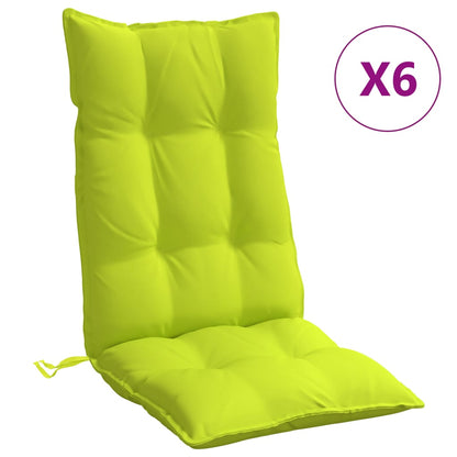 Cuscini Sedia Schienale Alto 6 pz Verde Chiaro Tessuto Oxford | homemem39
